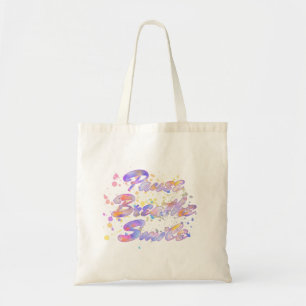Pause Breathe Smile Watercolor Pink Mauve Yellow Tote Bag