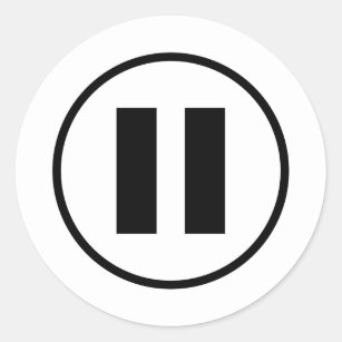 Pause Button Icon Symbol Customizable Classic Round Sticker