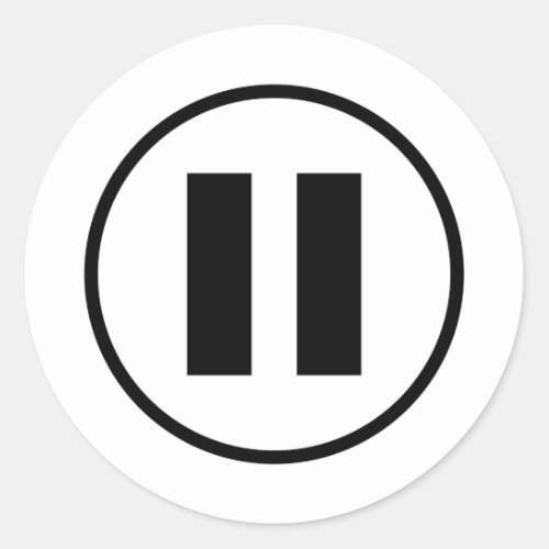 Pause Button Icon Symbol Customizable Classic Round Sticker