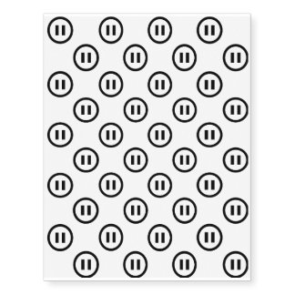 Pause Button Temporary Tattoos