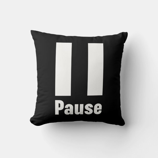 Pause Custom Background Color Throw Pillow (Front)