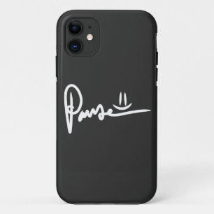 Pause Emoji White Typography iPhone 11 Case
