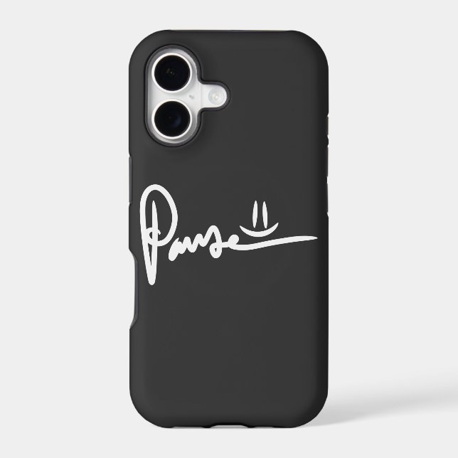 Pause Emoji White Typography Iphone Case (Back)