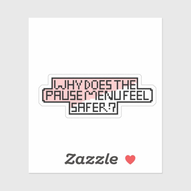 Pause Menu Comfort – Retro Pixel Font Sticker (Sheet)