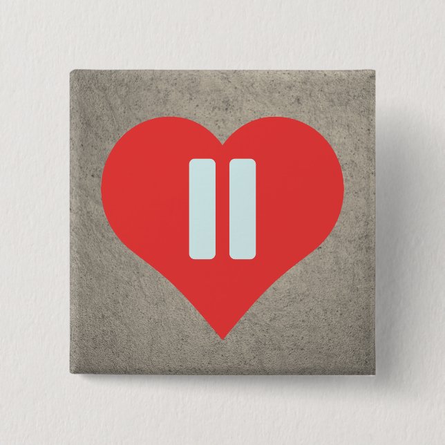 Pause Symbols Pictogram Pinback Button (Front)