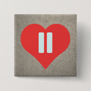 Pause Symbols Pictogram Pinback Button