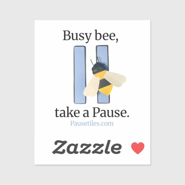 Pause Tiles Busy Bee App Icon Sticker