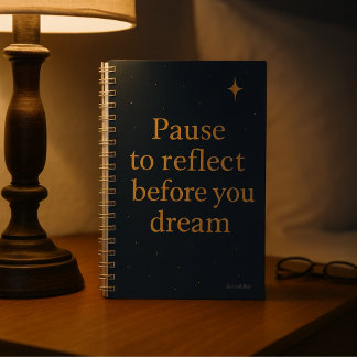 Pause to Reflect – Midnight Blue Minimalist Notebook
