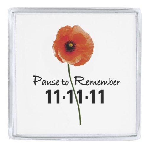 Pause To Remember Remembrance Day Lapel Pin