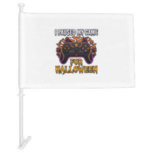 Paused Game Halloween Controller Bats Ghosts_1 Car Flag
