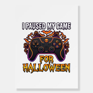 Paused Game Halloween Controller Bats Ghosts_1 Foam Board