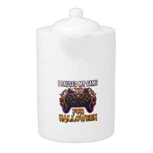 Paused Game Halloween Controller Bats Ghosts_1 Teapot