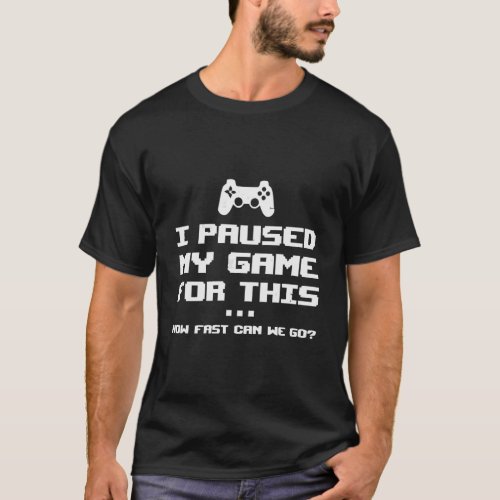 Paused Game Pixel Video Gamer Gift Boys Kid Sarcas T_Shirt