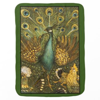 Pauw met Kippen, Theo van Hoytema 1878-1910 Baby Blanket