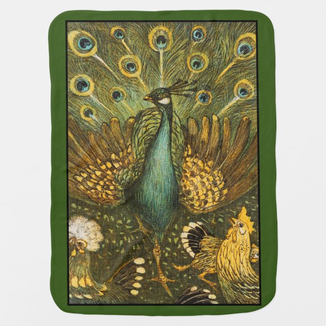 Pauw met Kippen, Theo van Hoytema 1878-1910 Baby Blanket (Front)