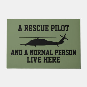 Pave Hawk Pilot and Normal Person Doormat