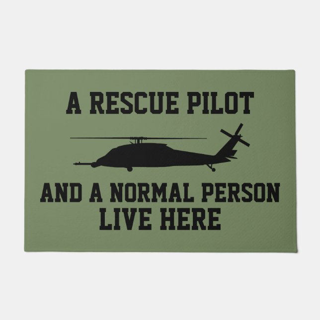 Pave Hawk Pilot and Normal Person Doormat (Front)