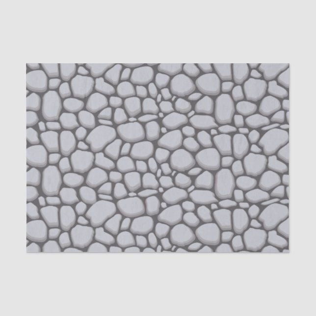 Paved Pebble Stones Grey Tissue Paper (Front)