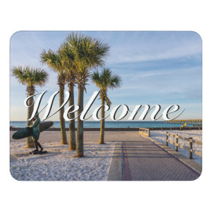Paved Walkway To Pensacola Beach Welcome Door Sign