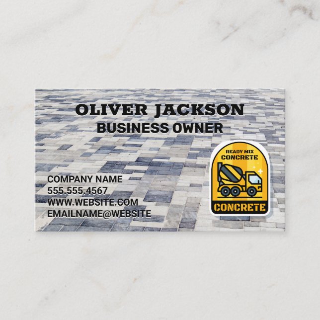 Pavement Bricks | Cement Mixer Business Card (Front)