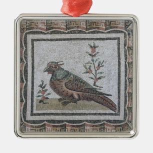 Pavement depicting a pheasant metal ornament