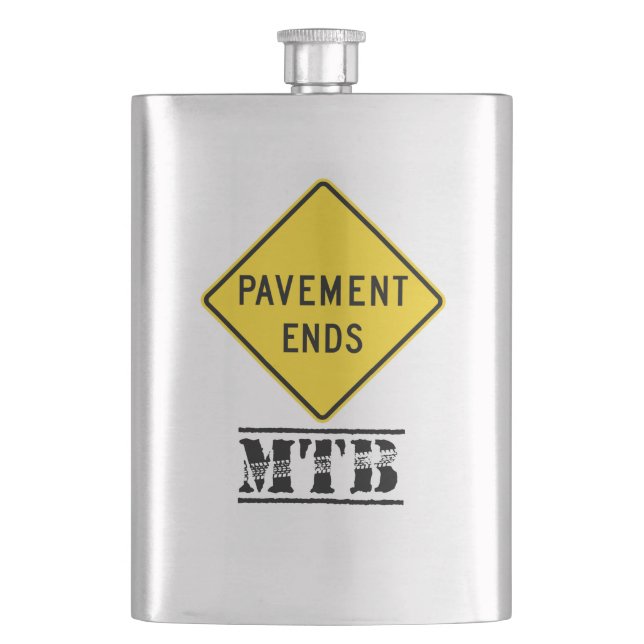 Pavement Ends Mountain Biking Flask (Front)