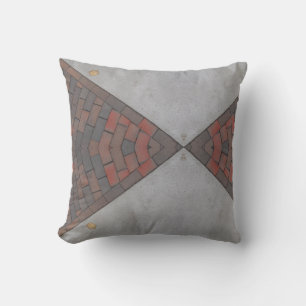 Pavement red brick gray gift throw pillow