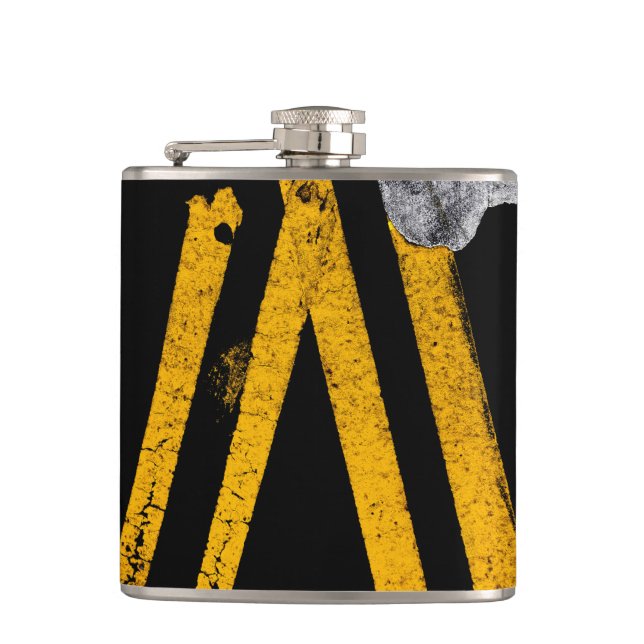 Pavement Road Traffic Marking Lines - Cool - Fun Flask (Front)