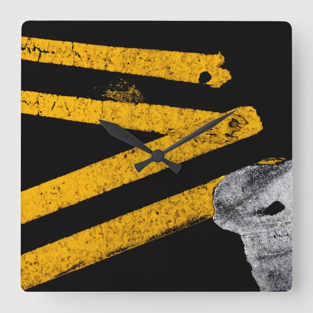 Pavement Road Traffic Marking Lines - Cool - Fun Square Wall Clock (Front)