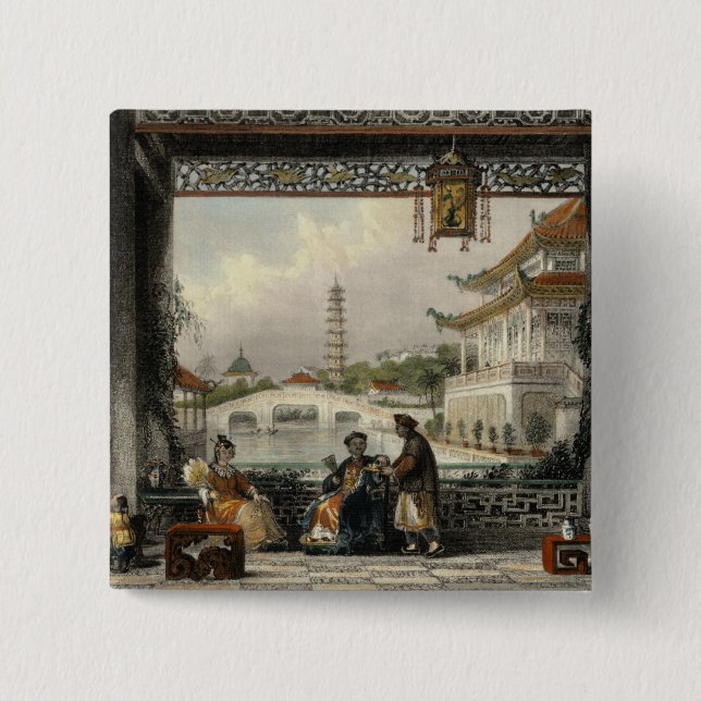 Pavilion and Gardens of a Mandarin near Peking, fr Button (Front)