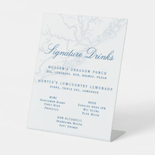 Pavilion at Patriots Point Wedding Signature Drink Pedestal Sign
