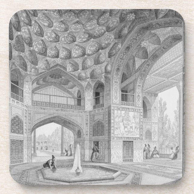 Pavilion of the Eight Paradises, in Isfahan, from Drink Coaster (Front)