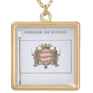 Pavillon de Guerre, detail from Flags from Monaco Gold Plated Necklace