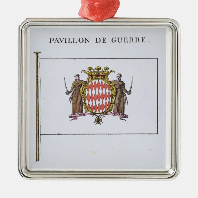 Pavillon de Guerre, detail from Flags from Monaco Metal Ornament (Front)