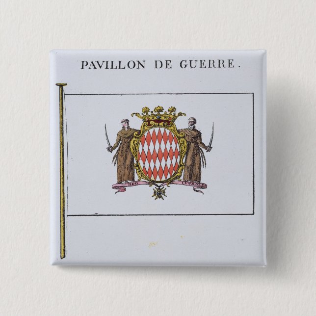 Pavillon de Guerre, detail from Flags from Monaco Pinback Button (Front)