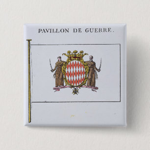 Pavillon de Guerre, detail from Flags from Monaco Pinback Button