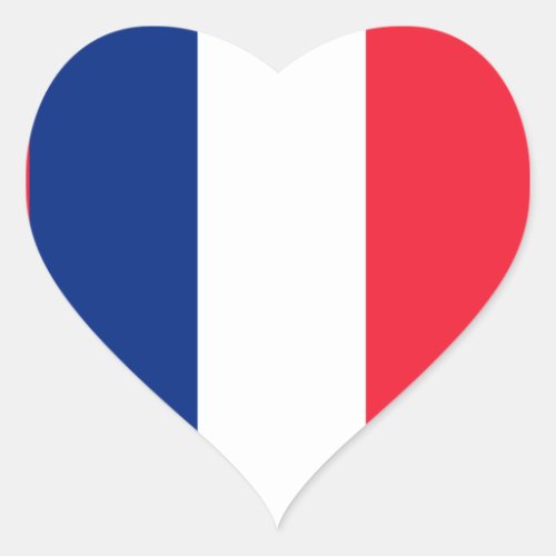Pavillon de la France  Flag of France Heart Sticker