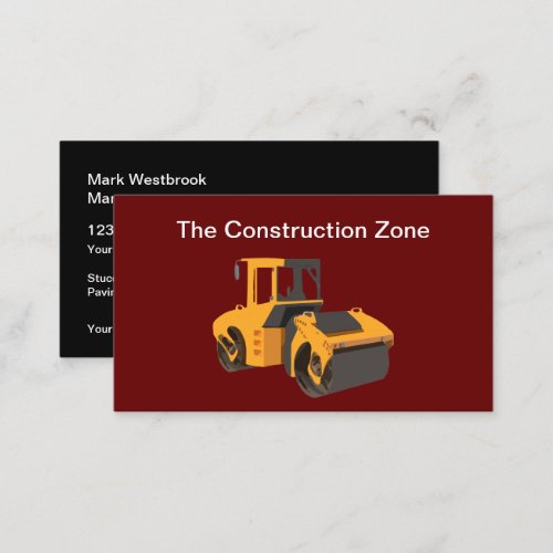 Paving And Construction Services  Business Card