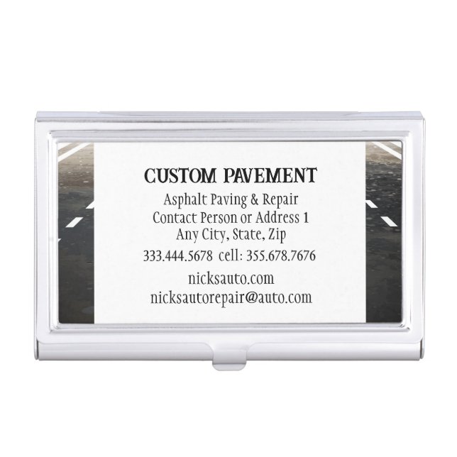 Paving, Asphalt, Roads Business Cards Business Card Case (Front)