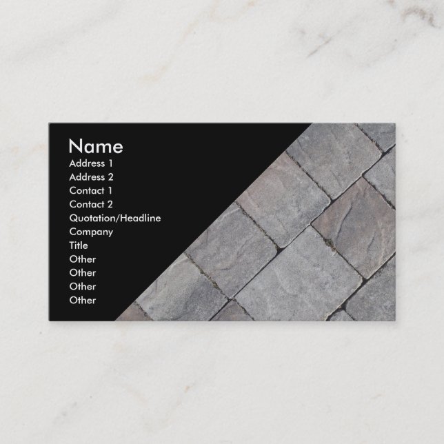 Paving blocks business card (Front)