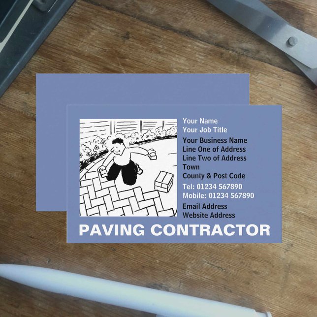 Paving Contractor Cartoon Business Card (Creator Uploaded)