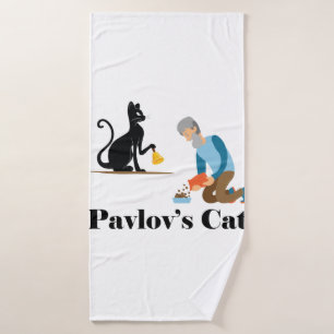 Pavlov's Cat Funny Psychology Bath Towel