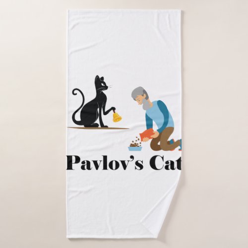 Pavlovs Cat Funny Psychology Bath Towel
