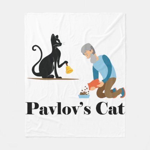 Pavlovs Cat Funny Psychology Fleece Blanket