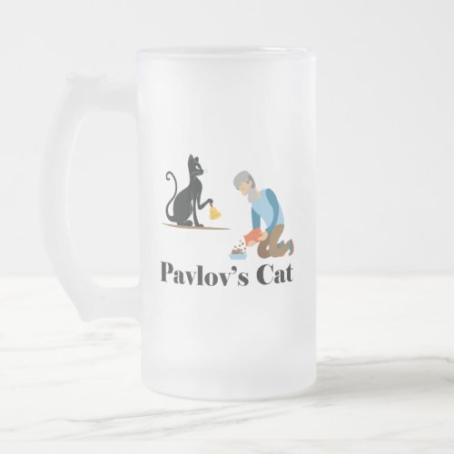 Pavlovs Cat Funny Psychology Frosted Glass Beer Mug
