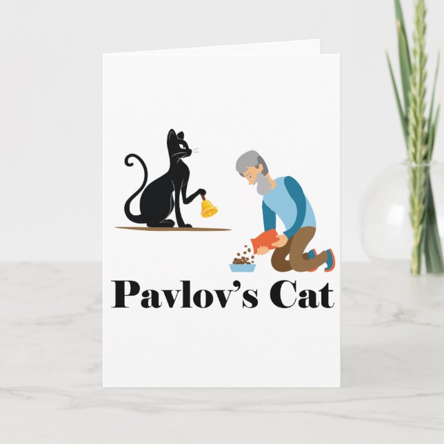 Pavlov's Cat Funny Psychology Holiday Card (Front)