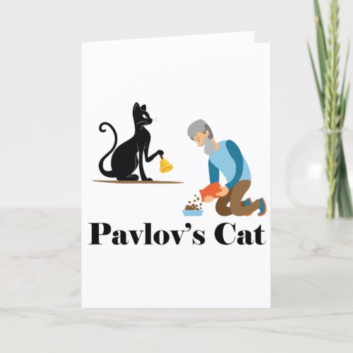 Pavlovs Cat Funny Psychology Holiday Card