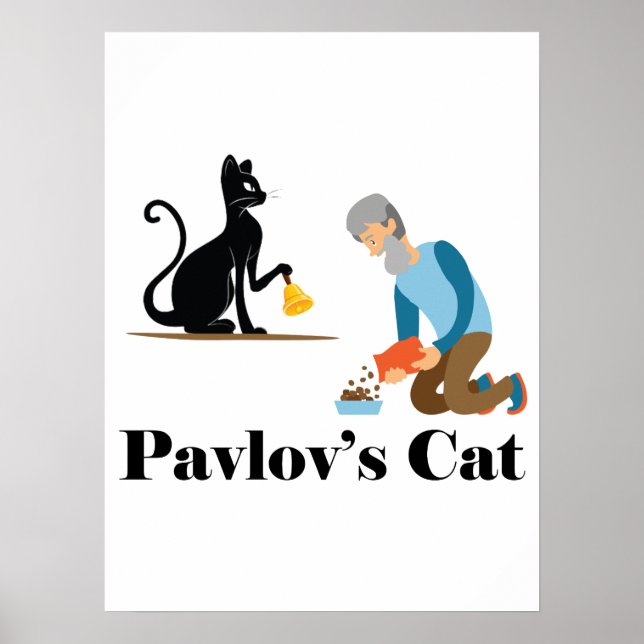Pavlov's Cat Funny Psychology Poster (Front)