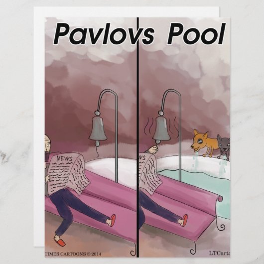 Pavlov's Pool Funny Cartoon (Front/Back)