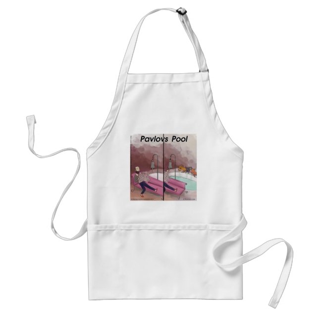 Pavlov's Pool Funny Cartoon Adult Apron (Front)